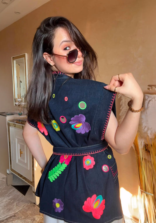 Blossom Denim Vest