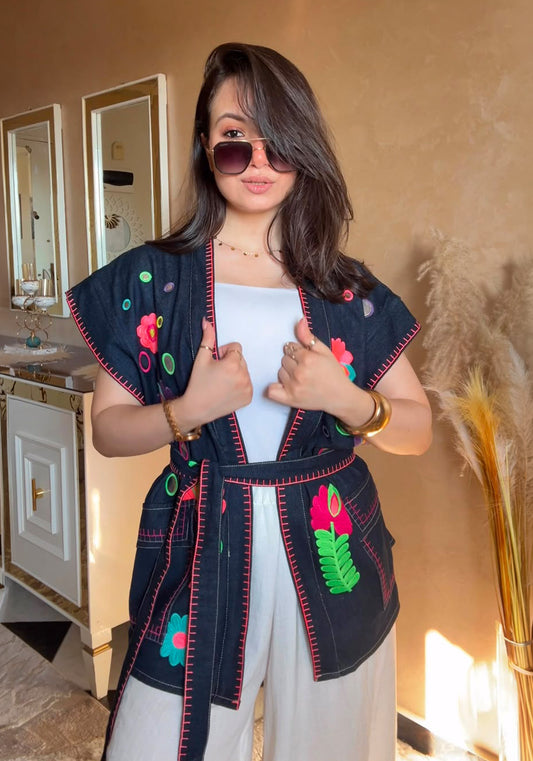 Blossom Denim Vest